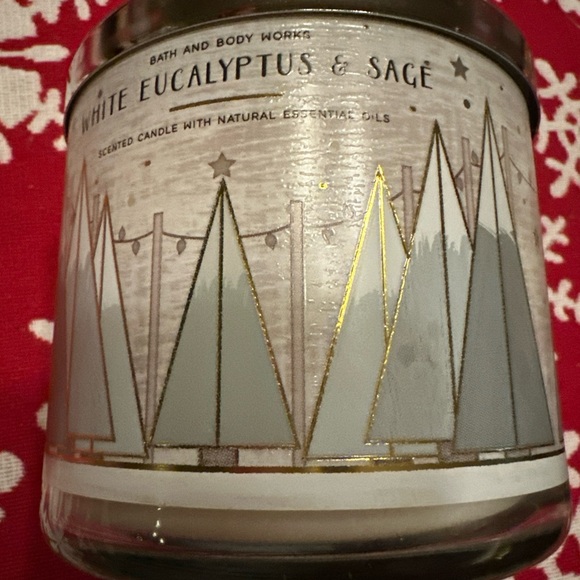 Bath & Body Works Other - Bath & Body Works White Eucalyptus & Sage 3 Wick luminary cut out Candle
